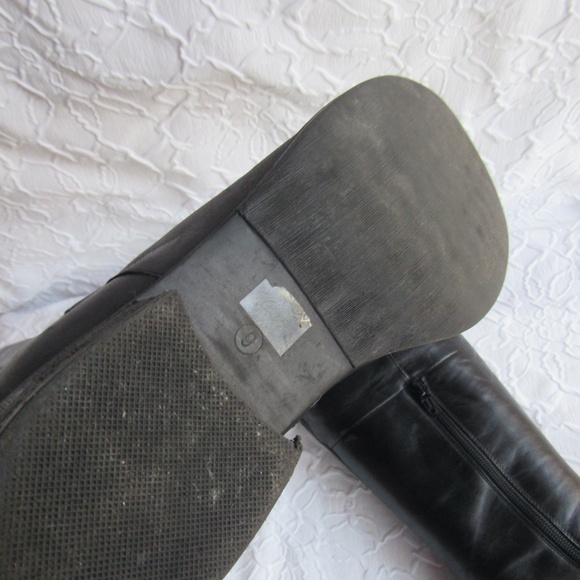 Soft Black Leather Boots 9 Womens Knee High Buckles Zips - Picture 10 of 15